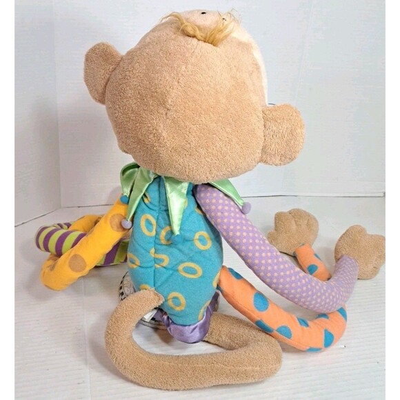 Manhattan Toy Monkey Jester 30" Plush Hand Puppet Magnetic Hands Feet Polka Dots - Picture 4 of 8